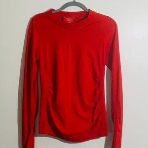 Athleta Red Long Sleeve Workout Gym Activewear Athleisure Women's Top - Size L